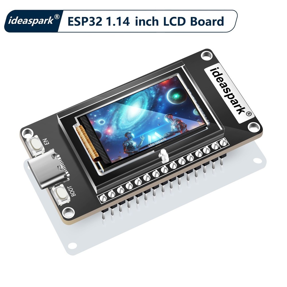 ideaspark® ESP32 Development Board 1.14 inch 135×240 LCD Display,CH340,WiFi+BL