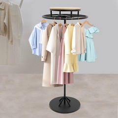 Round Clothing Display Rack Floor-standing Garment Hanging Rack 23.6*55.1inch US
