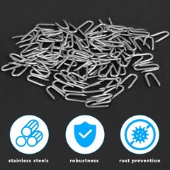 300 pcs Wire Staples, Fence Stapless, Steel 3.94 x 7.09 x 0.1 inches, Silver