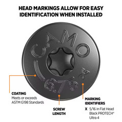 5/16 In. X 6-3/4 In. Star Drive Flat Head Multi-Purpose + Multi-Ply Structural W