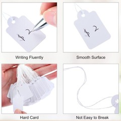 500/1000pcs White Marking Tags Pricing Display Tags Writable Label Hang Tag