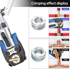 Hydraulic Copper Pipe Tube Fittings Crimping Tools with 1/2″,3/4″ and 1″ Dies fo