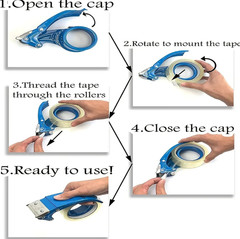 1pc Heavy Duty Shipping Tape Dispenser Reusable Eco-Friendly 55mm/2.17 in Cutter