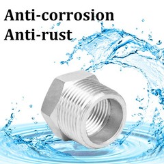 2 Pcs 304 Stainless Steel Reducer Hex Bushing 1/2″ Male NPT to 1/4″ Female NP…