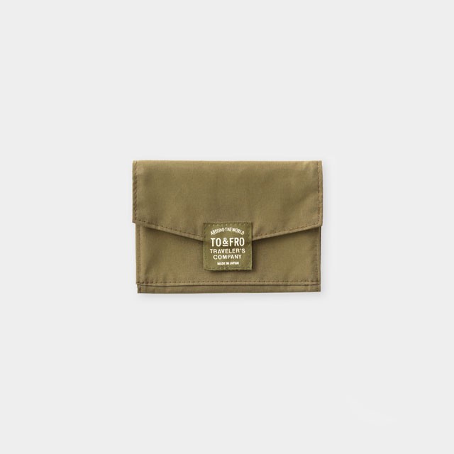 Traveler’s Company TO&FRO Passport Size Zipper Case Olive Japan KITE Fabric
