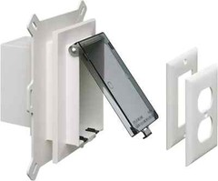Arlington DBVS1C-1 Low Profile in BOX Recessed Outlet Box Wall Plate Kit for New