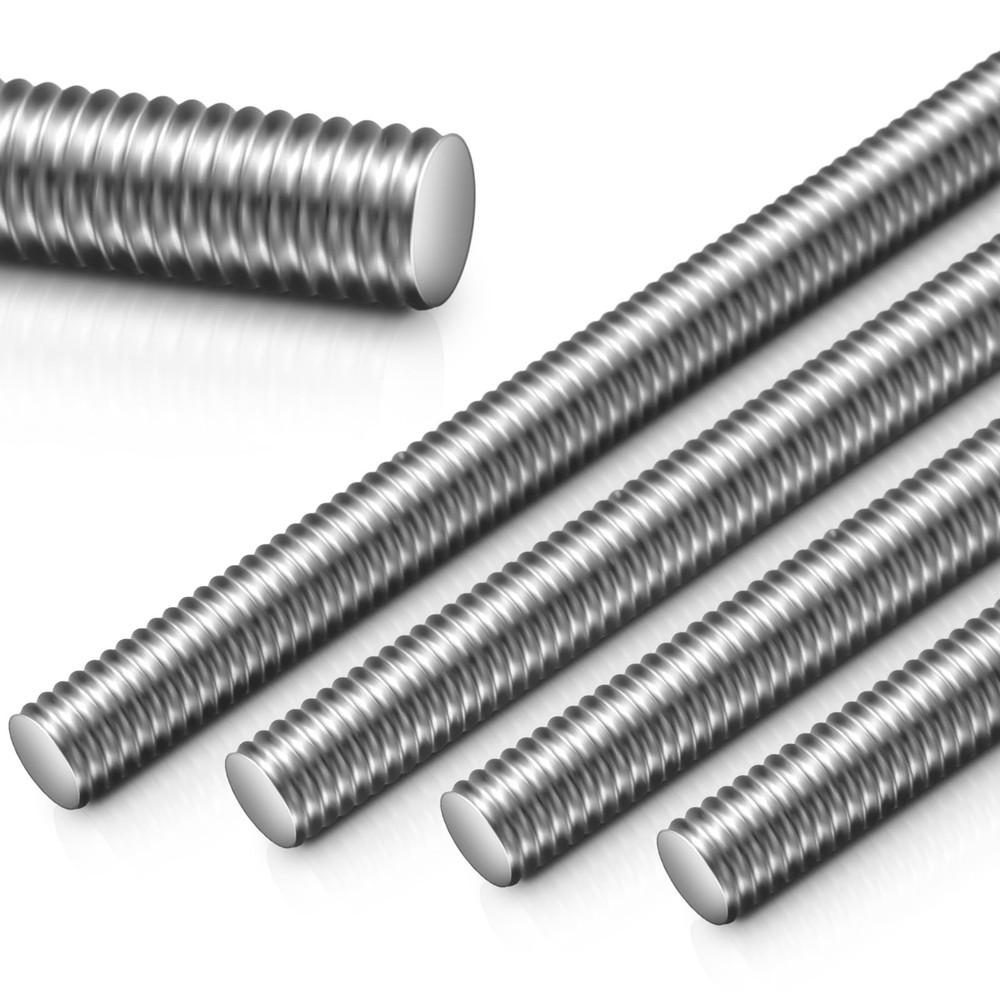Blulu 4 Pcs 3/8″-16 Fully Threaded Rod, 36″ Length, 304 Stainless Steel Long …