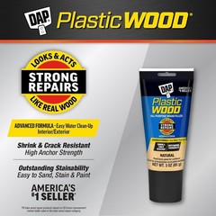 DAP Plastic Wood All Purpose Latex Wood Filler, Natural, 3 Oz