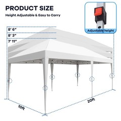 Havzeno 10X20 Ft Pop Up Canopy Without Sidewall Commercial Waterproof Canopy