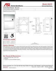ASI 0473 Stainless Steel Recessed Restroom Sanitary Napkin Disposal NEW IN BOX