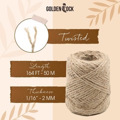 2mm – 164FT, 600FT, 1200FT, 1800FT Natural Jute Twine Rope String | Crafts, G…