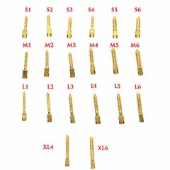 30 Pcs Dental Screw Post 24K Gold Plated Conical Refills S/M/L/XL For Root Canal