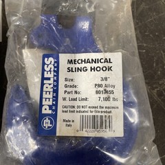 Peerless 8018455 3/8″ 7100 LB Mechanical Sling Hook w/ Latch Grade P80 Alloy