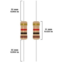 25 Values 1W Carbon Film Resistor Kit from 1 Ohm to 1M Ohm 1 Watt 5% Resistors A