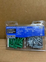 Everbilt 101 Pieces #14-#16 x1 1/2″ Anchors With Screws Phillips/Slotted &Dr.Bt