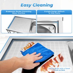 2 Compartment Commercial Sink Stainless Steel Kitchen Utility Sink w/ Prep Table