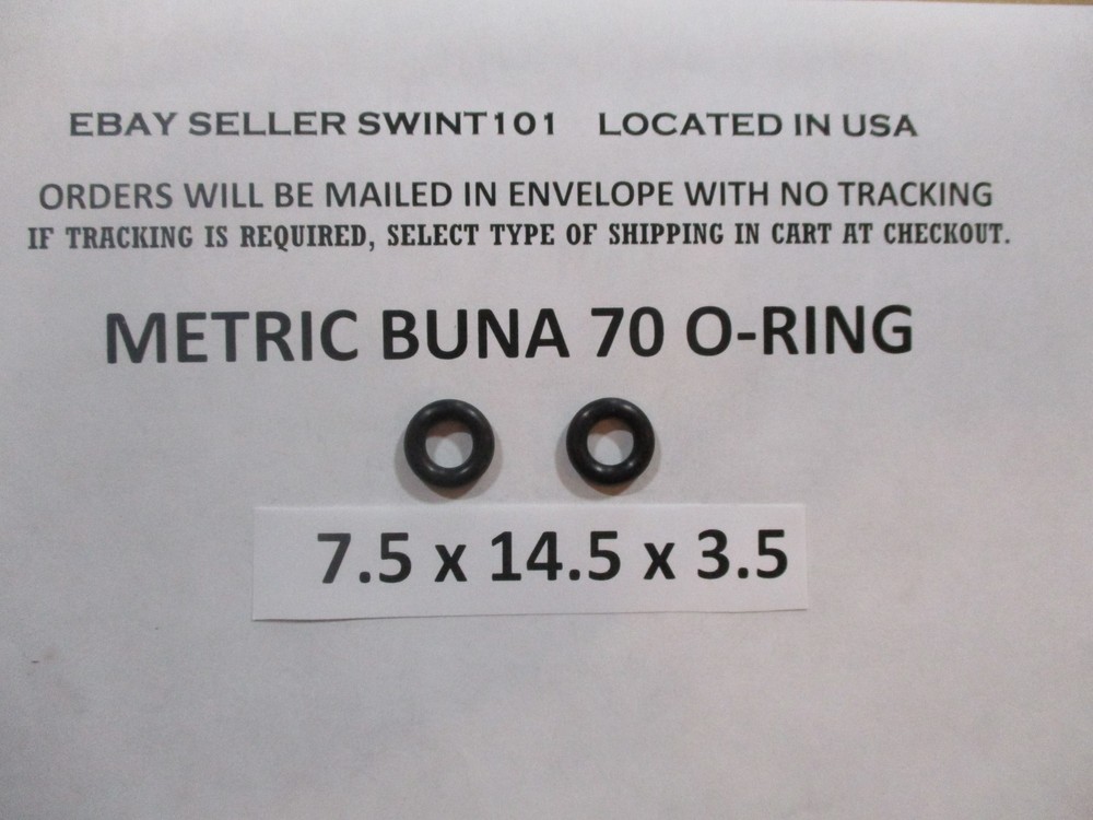 7.5mmID x 14.5mm OD x 3.5mm thick O-ring. Buna-70. Quan 2.
