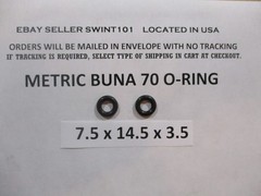 7.5mmID x 14.5mm OD x 3.5mm thick O-ring. Buna-70. Quan 2.