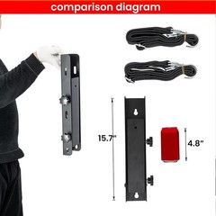 Side Mount Trailer Ladder Rack, Foldable Heavy Duty Steel Rack with Strap​​, …
