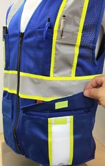 FX Two Tone HI-VIS BLUE Safety Vest w/ 4 Front Pocket Small to 5XL (SHIPS FREE)
