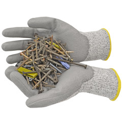 Cut Resistant Work Gloves Grey PU Palm Coated Cut A3 – 1 Pairs JORESTECH