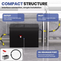 30 Gallon Commercial Under Sink Grease Trap 30 LBS Under Sink Grease Trap