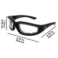 Birdz Oriole Black Safety Bifocal Glasses Clear Lenses 1.5 Magnification