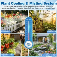 Misters for Outside Patio 30FT/9M, PreAssembled Misting Cooling System with 8…