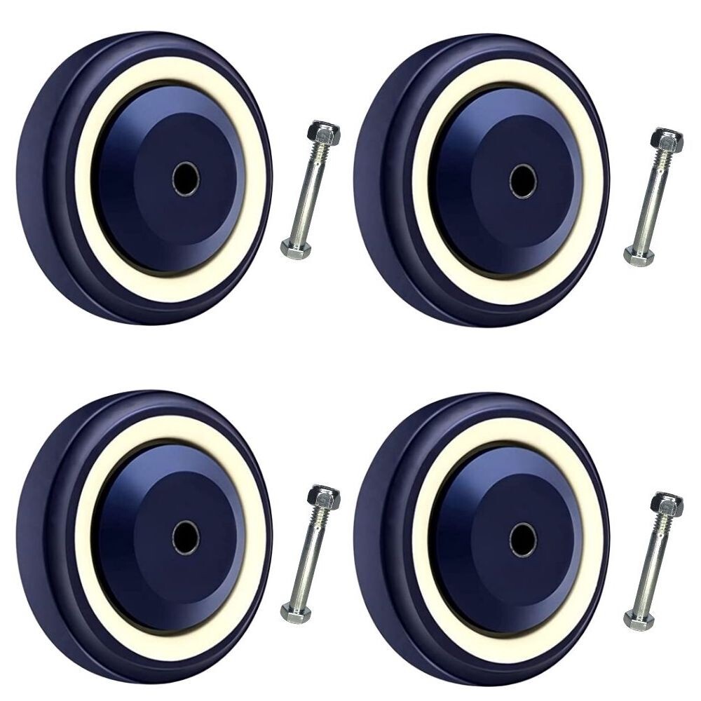 Set of 4 wheels | 4″ Diameter wheels for Shopping Cart | Nuts and Bolts included