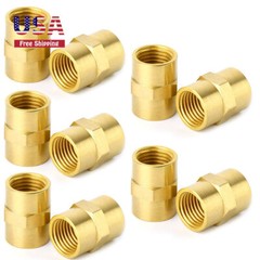 10PCS Pipe Fitting Coupling 1/4” x 1/4” NPT Female Pipe Hex Head Adapter