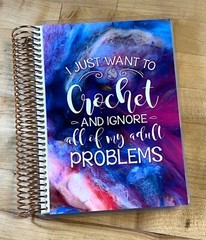 Crochet Yarn Ignore Prob Cover Set 4 use w/ Erin Condren A5 Coil Spiral Planner-