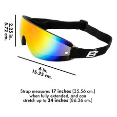 Birdz Eyewear Wing Skydiving Goggles Single Piece ReflecTech Red Mirror Lens