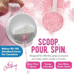 Candery Cotton Candy Floss Sugar 3-Pack with 100 Premium Cones