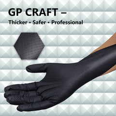 GP Craft Black Large Nitrile Gloves Diamond 8Mil Disposable Latex Free 1000/Case