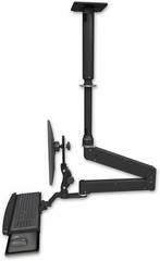 ICW Elite 6220 double arm LCD drop-ceiling mount with 24″ adjustment and tray