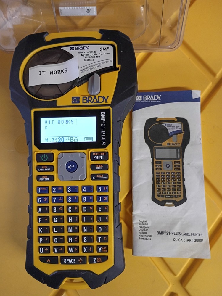 Brady BMP21-PLUS Portable Label Printer. Fresh Batteries Installed. Free Ship !!