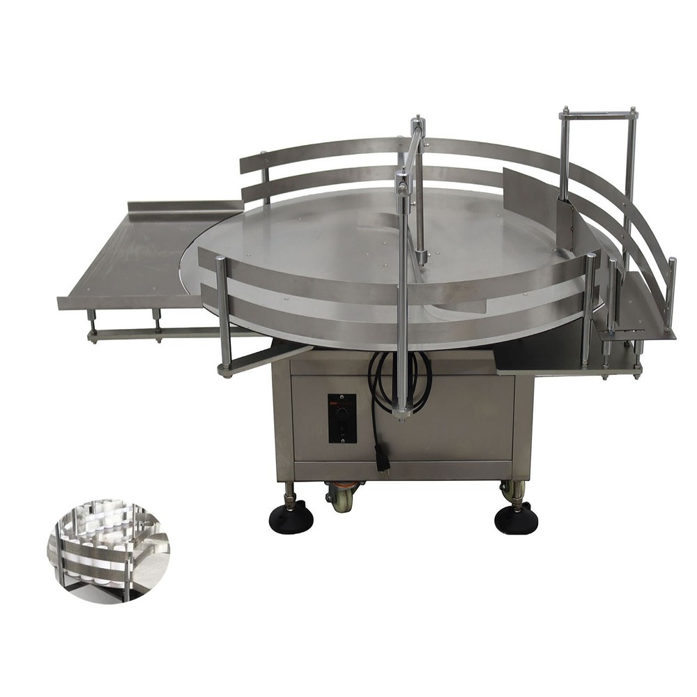Bottles Accumulation Table39.3″ Dia. Bottle Turn Rotary Sorter w/Wheel 30.7″ H