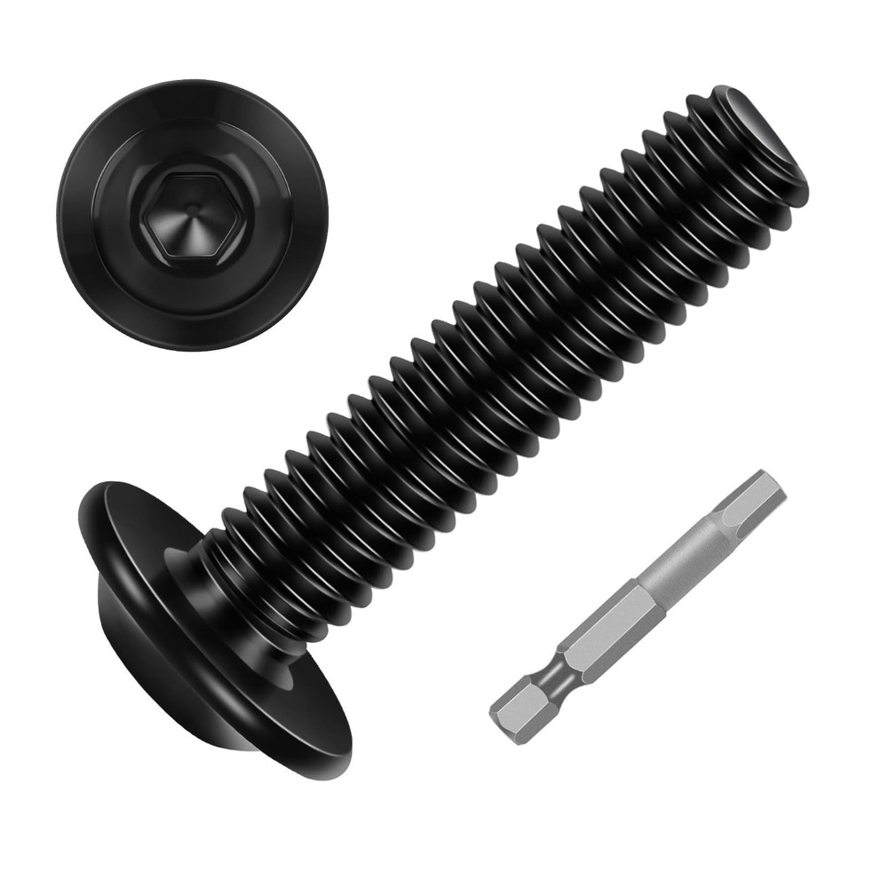 Etauwe 50-Piece M5-0.8 x 20mm Flange Button Head Screws – Black 304 Stainless…