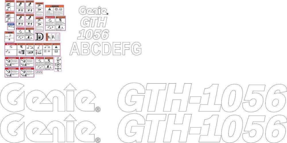 Genie GTH-1056 Forklift Decal Kit – very high quality aftermarket decals