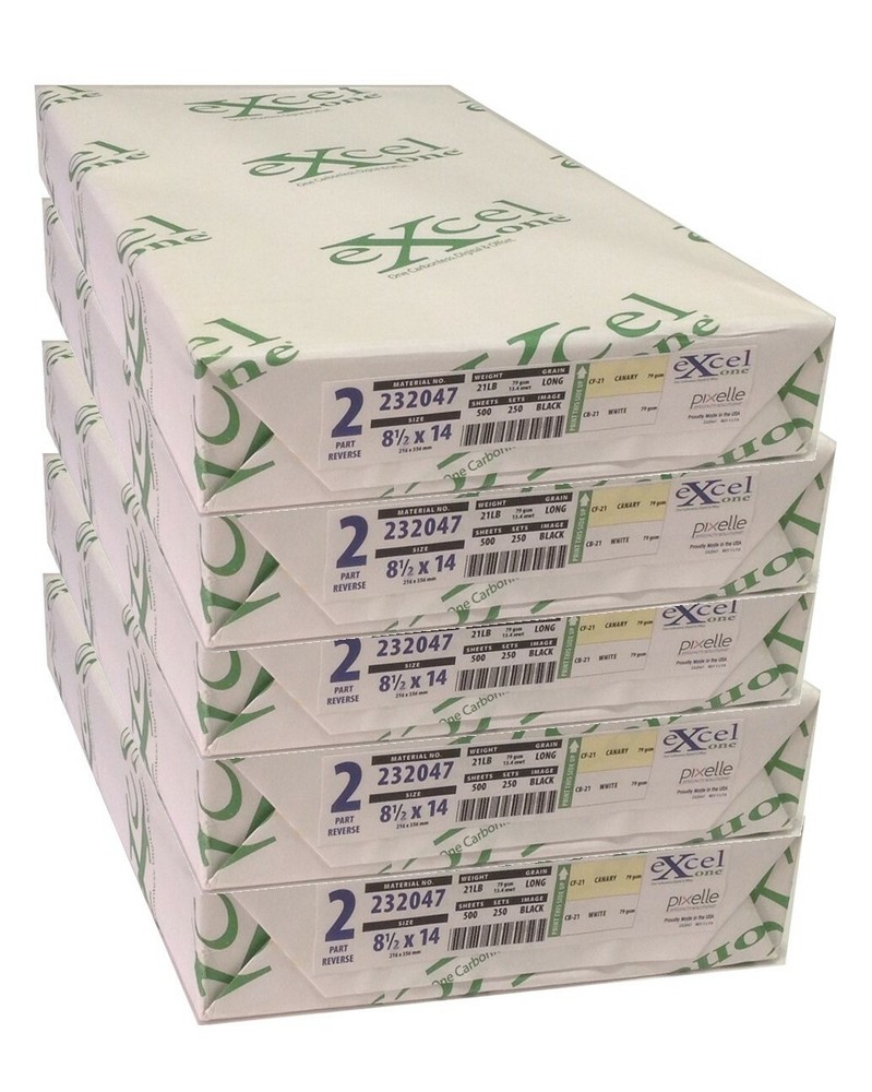 Carbonless 2-Part Reverse Paper, 8.5″ x 14″, by Excel (232047) – 5 Reams