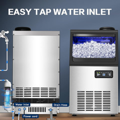 Commercial Ice Maker Machine 110LBS/24H Stainless Steel for Home Bar
