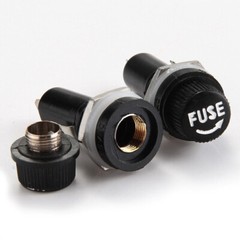 20x Glass Fuse Holder Panel Bolt-On Screw Cap BLK Auto Car/Boat 10A 250V 5x20mm
