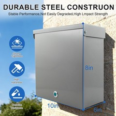 10x8x6 NEMA 4 Electrical Junction IP66 Steel Enclosure