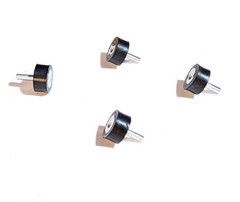 4 Rubber Vibration Isolator Mount (1″ Dia x 1/2″ Thk) 1/4-20 x 3/4″ Long Stud