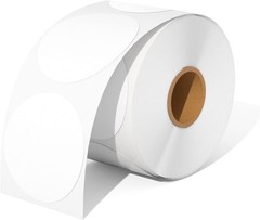 750/Roll 2” Round Thermal Label Blank Stickers Self-Adhesive Name Tag Barcode