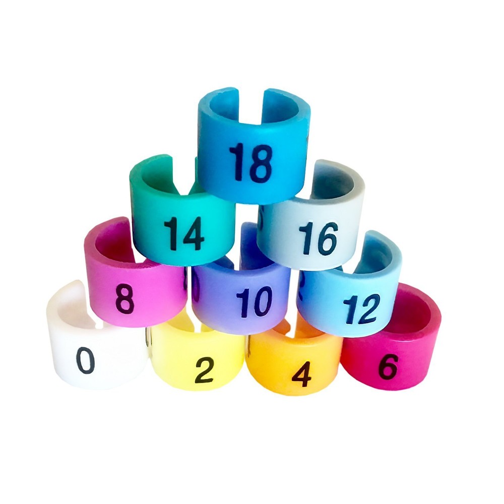 100 Colored Hanger Size Garment Marker (Sizes 0-18 even avail) Plastic Size Tags