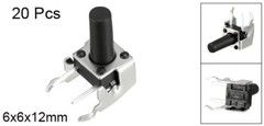 20pcs Momentary PCB Side Mounting Bracket Push Button Tact Switch DIP 6x6x12mm