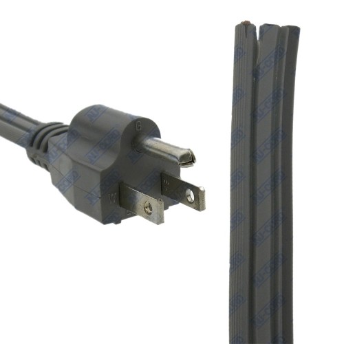 Power Supply Cord, 4′ FT, 15A, 14/3, Cut, SPT-3, Gray, 94555