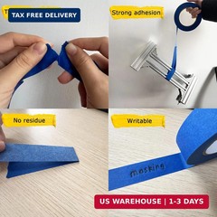 4 Rolls Premium Painters Tape, Blue Tape, Masking Tape, Paint Tape for Multi-Pur