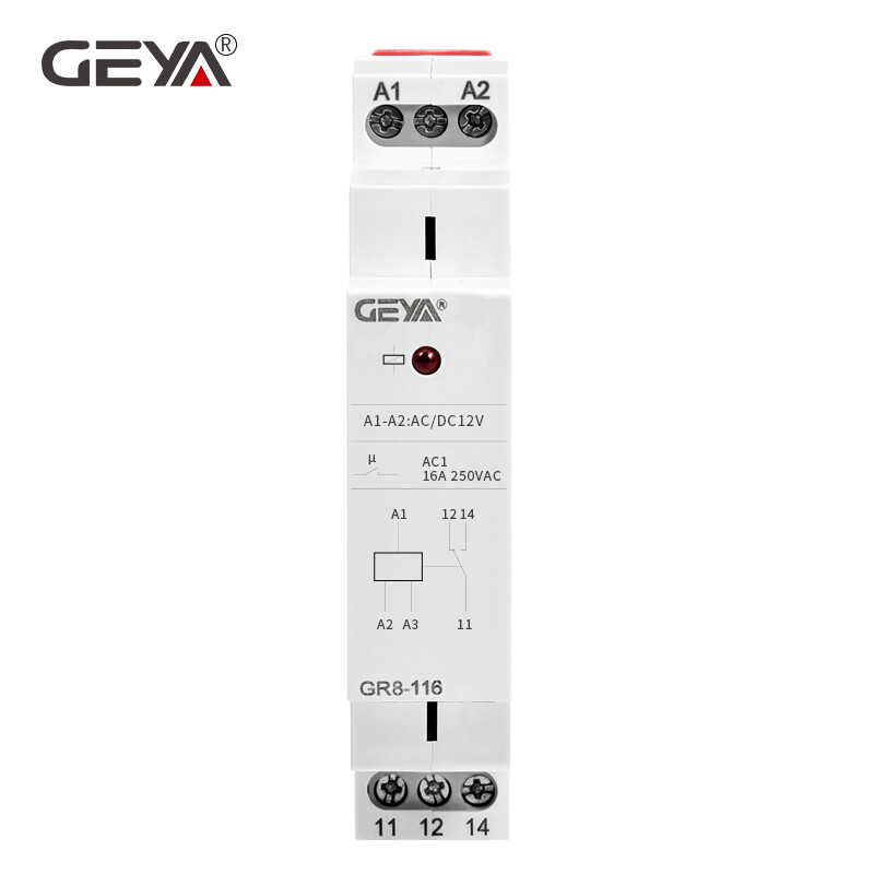 Auxiliary Relay AC/DC12V Electromagnetic Relay 8A/16A SPDT Module Relay Din Rail